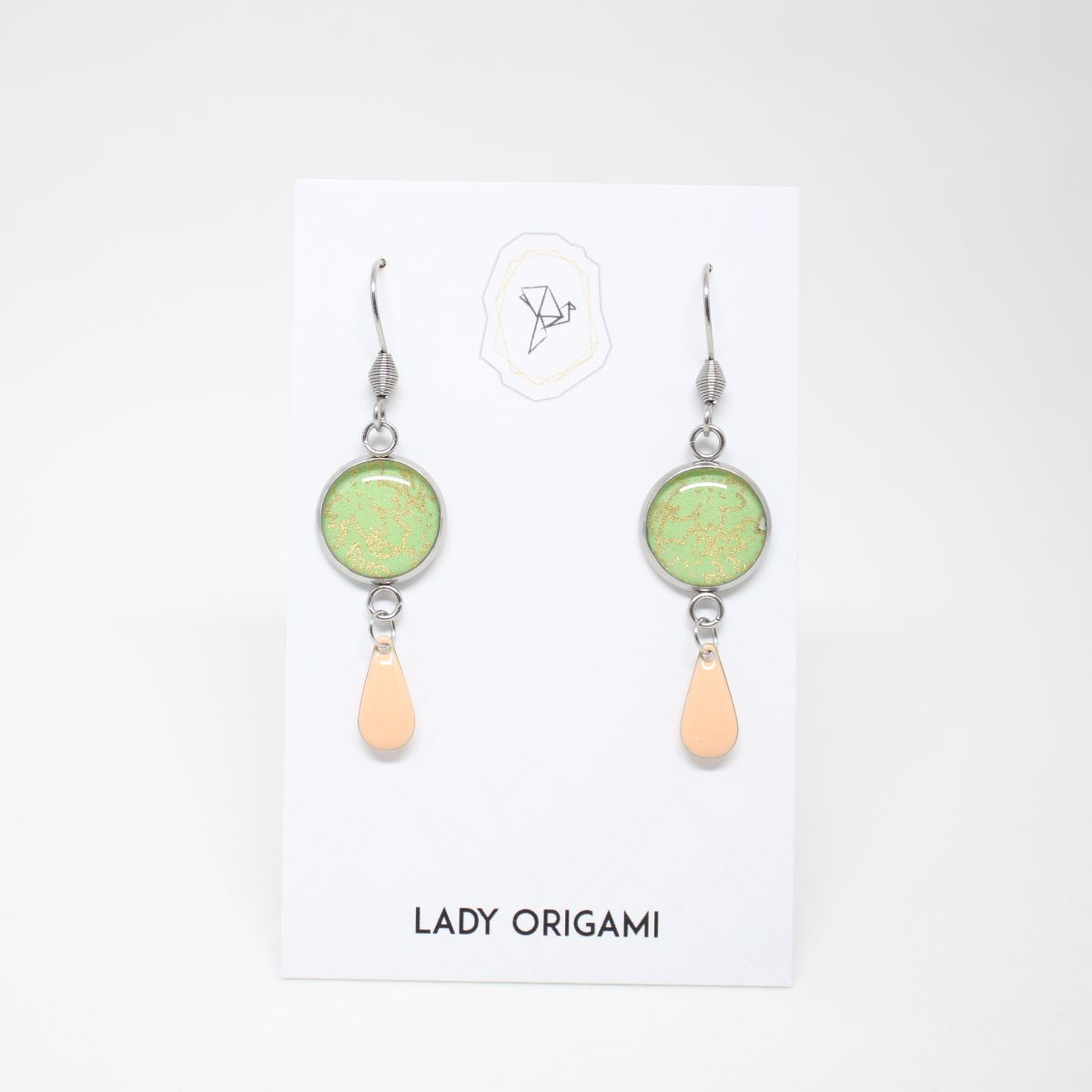 bijoux origami-006 boucles cabochon